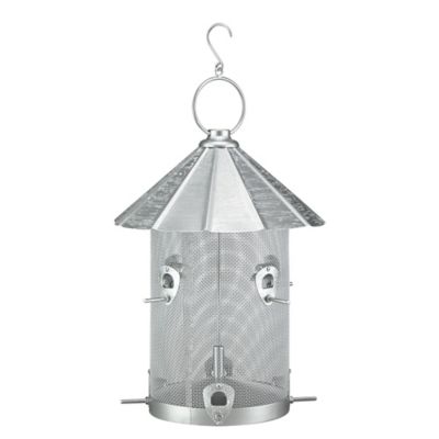 Image showing  5 lb. Large Metal House Bird Feeder, Silver