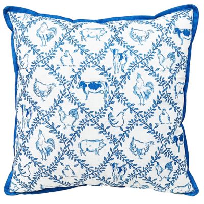 Red Shed Farm Toile Throw Pillow, 18 in. x 18 in.
