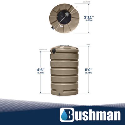 Image showing  205 Gallon Rainwater Harvesting Tank - Mocha