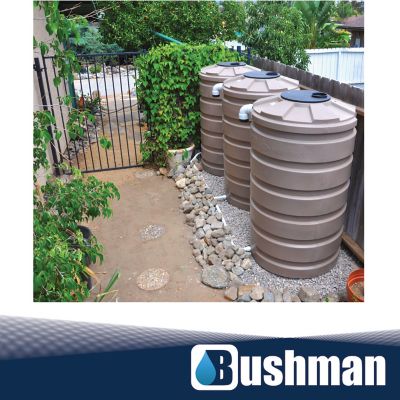 Image showing 6 th Bushman 205 gal. Polyethylene Rainwater Harvesting Tank, Mocha