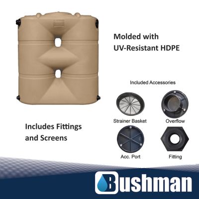 Image showing  265 gal. Slimline Polyethylene Rainwater Harvesting Tank, Mocha