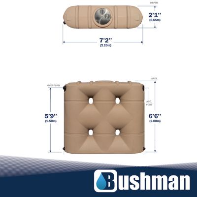 Image showing  530 gal. Slimline Polyethylene Rainwater Harvesting Tank, Mocha
