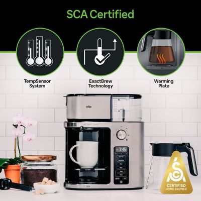 Image showing  MultiServe Plus 10 Cup Pod Free Drip Coffee Maker, 7 Brew Sizes, Hot & Cold Brew & Hot Water for Tea