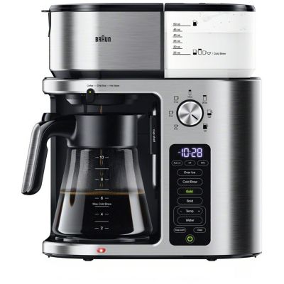 Image showing 7 th Braun MultiServe Plus 10 Cup Pod Free Drip Coffee Maker, 7 Brew Sizes, Hot & Cold Brew & Hot Water for Tea