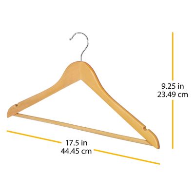 Image showing  Natural Wood Suit Hangers, Set of 16