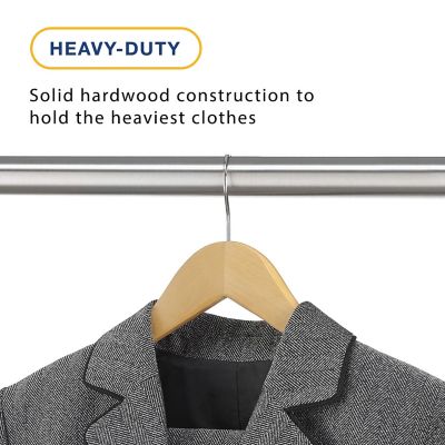 Image showing  Natural Wood Suit Hangers, Set of 16