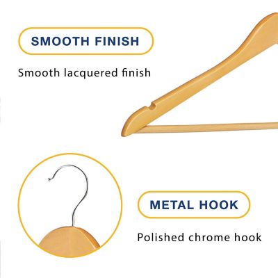 Image showing  Natural Wood Suit Hangers, Set of 16