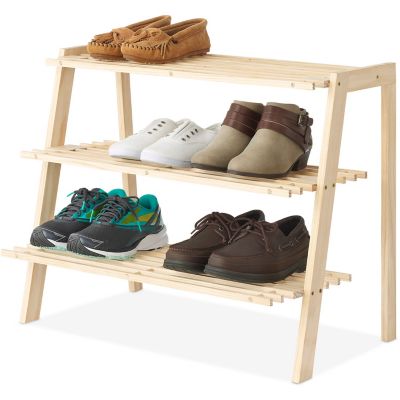 Whitmor 3 Tier Wood Shoe Shelf Rack