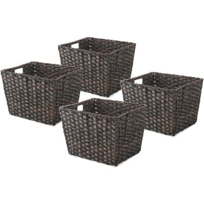Whitmor Split Rattique Totes in Driftwood, 14.5 L x 12.5 W x 9.5 H in., Set of 4