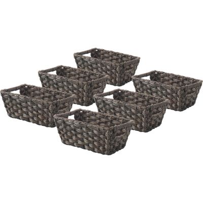 Whitmor Split Rattique Totes in Driftwood, 11.5 L x 6.625 W x 4.5 H in., Set of 6