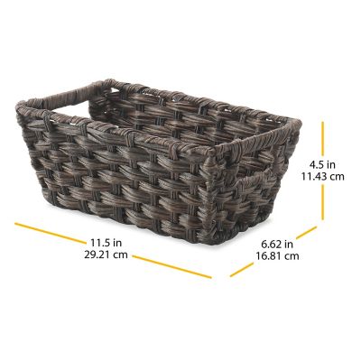 Image showing  Split Rattique Totes in Driftwood, 11.5 L x 6.625 W x 4.5 H in., Set of 6