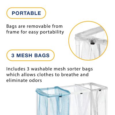 Image showing 5 th Whitmor Triple Mesh Laundry Sorter