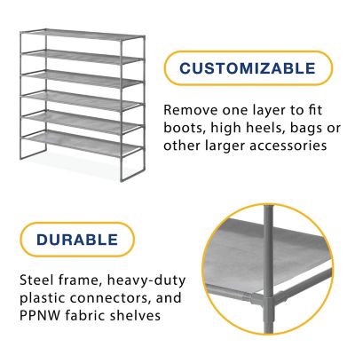 Image showing 5 th Whitmor Spacemaker 6 Tier Closet Storage Shelves