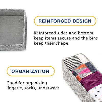 Image showing 5 th Whitmor Fabric Drawer Organizers, Set of 4