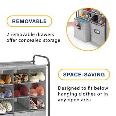 Image showing  Freestanding 12 Compartment Shoe Organizer