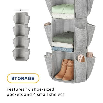 Image showing  Rotating 5 Shelf Hanging Closet Organizer with 30 Pockets