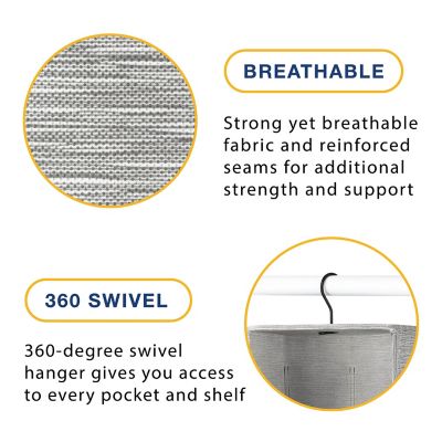 Image showing 5 th Whitmor Rotating 5 Shelf Hanging Closet Organizer with 30 Pockets