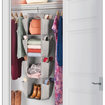 Image showing 7 th Whitmor Rotating 5 Shelf Hanging Closet Organizer with 30 Pockets