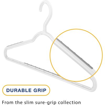 Image showing 8 th Whitmor Slim Sure Grip Hangers, Set of 10