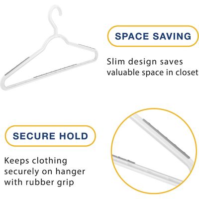 Image showing 9 th Whitmor Slim Sure Grip Hangers, Set of 10