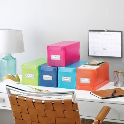 Image showing  Plastic Storage Boxes in Various Colors, Set of 5