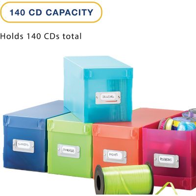 Image showing 6 th Whitmor Plastic Storage Boxes in Various Colors, Set of 5