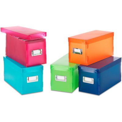 Whitmor Plastic Storage Boxes in Various Colors, Set of 5