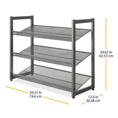 Image showing  3 Tier Stacking Shelves in Gunmetal