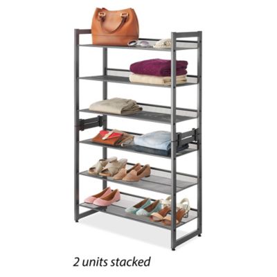 Image showing  3 Tier Stacking Shelves in Gunmetal