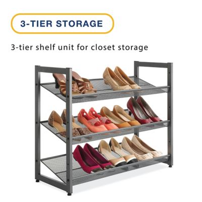 Image showing 5 th Whitmor 3 Tier Stacking Shelves in Gunmetal