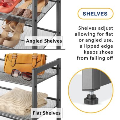 Image showing 6 th Whitmor 3 Tier Stacking Shelves in Gunmetal