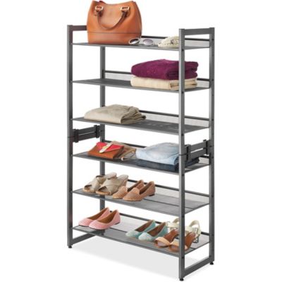 Image showing 7 th Whitmor 3 Tier Stacking Shelves in Gunmetal
