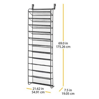 Image showing  Over the Door Shoe Rack in Gunmetal, 36 Pair