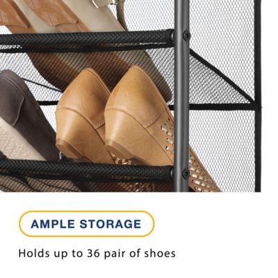 Image showing  Over the Door Shoe Rack in Gunmetal, 36 Pair