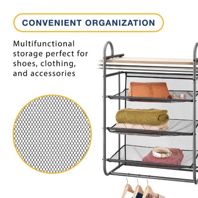 Image showing  3 Shelf Hanging Closet Organizer