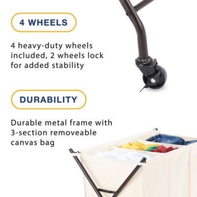 Image showing 5 th Whitmor 3-Compartment Laundry Sorter