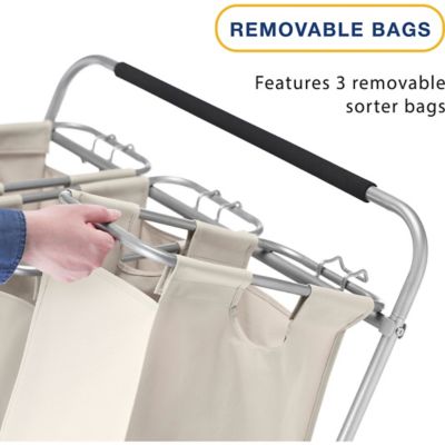 Image showing  Easy lift Triple Laundry Sorter