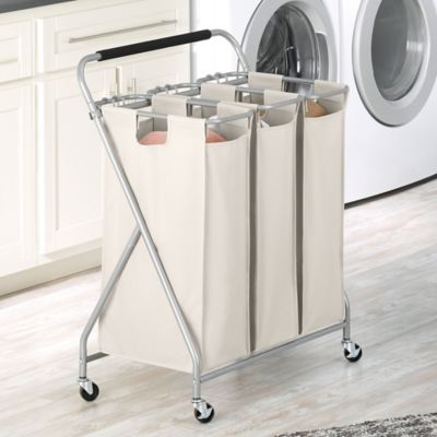 Image showing 6 th Whitmor Easy lift Triple Laundry Sorter