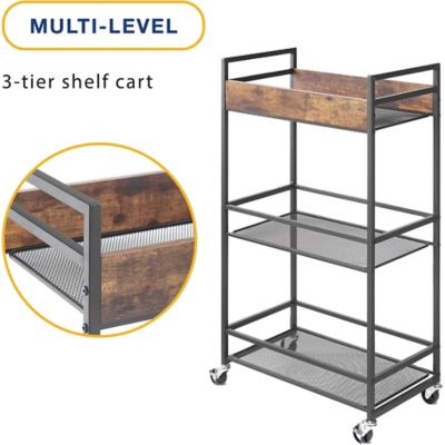Image showing  Modern Industrial 3 Tier Shelf Cart, 6764 16501