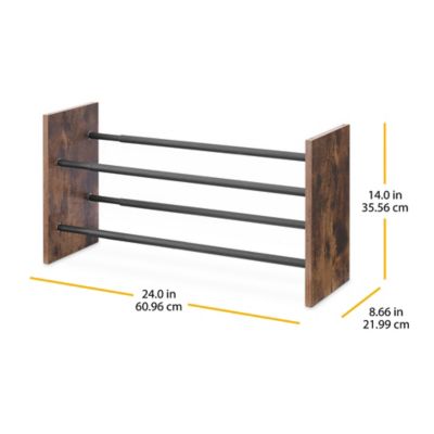 Image showing  Modern Industrial Expandable 2 Tier Shoe Rack