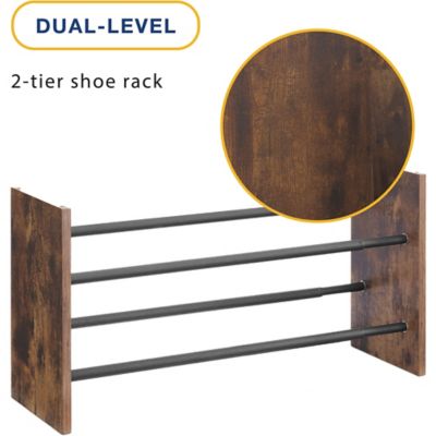 Image showing  Modern Industrial Expandable 2 Tier Shoe Rack