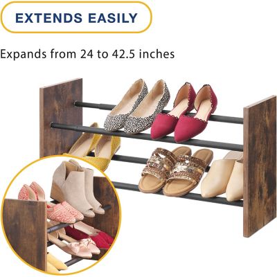 Image showing 5 th Whitmor Modern Industrial Expandable 2 Tier Shoe Rack