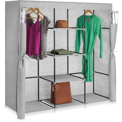 Whitmor Covered Wardrobe with Storage Shelves