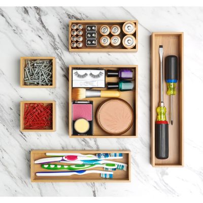 Image showing  Bamboo Drawer Organizers, Set of 6