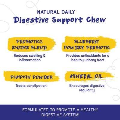Image showing  Digestive Support Chews for Dogs Prebiotic and Probiotic Supplement with Enzyme Blend 60 Soft Chews