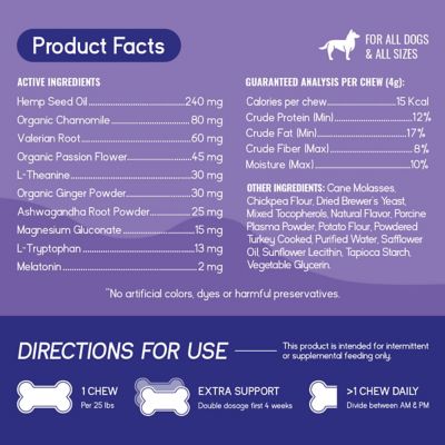 Image showing  Calming & Stress Support for All Dogs, Supports Calm Stomachs & Muscles, Meat Flavored, 60 Soft Chews