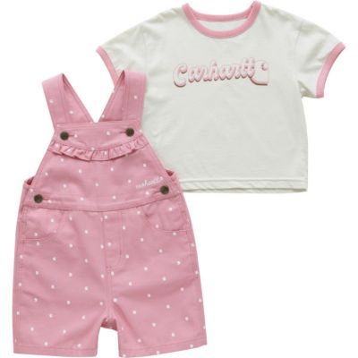 Carhartt Kid's Short-Sleeve T-Shirt And Canvas Shortall Set