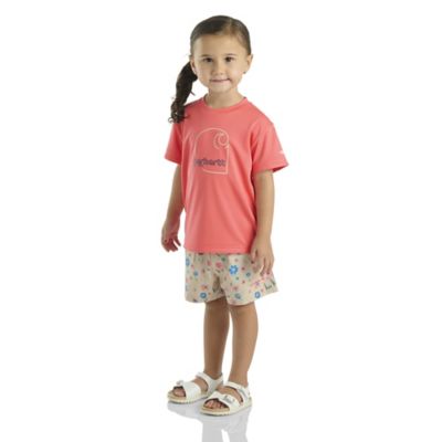 Image showing  Kid's Force Sun Defender Short Sleeve Shirt And Floral Short Set
