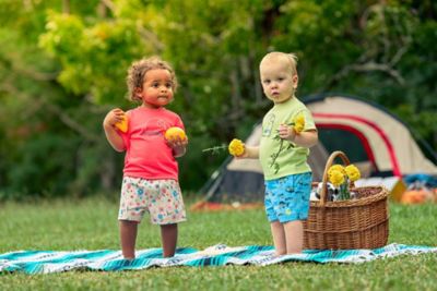 Image showing  Kid's Force Sun Defender Short Sleeve Shirt And Floral Short Set