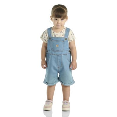 Carhartt Kid's Short-Sleeve Floral T-Shirt & Denim Shortall Set
